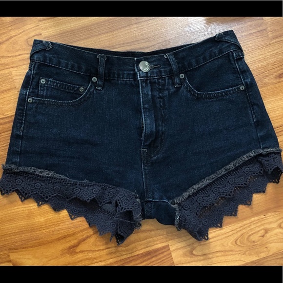 Free People Pants - 🌙 3 for $20 Free People Jean Shorts Crotchet Lace